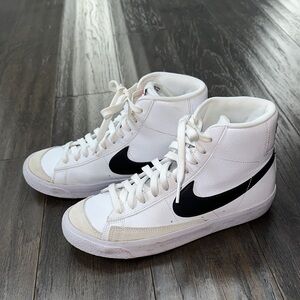 Nike Blazer High-Top Sneakers in White and Black
